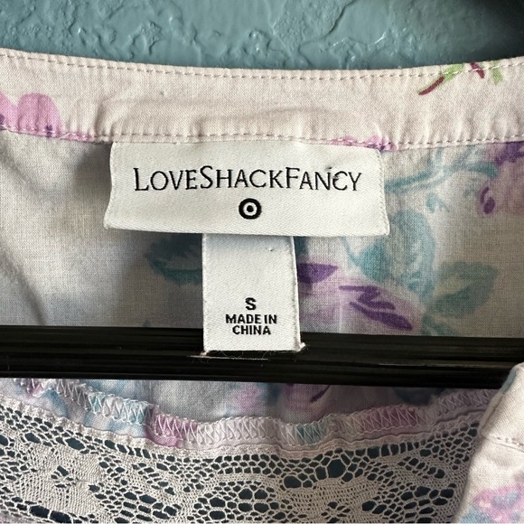 LoveShackFancy for Target Smocked Waist Floral Mini Dress Cottagecore Small - Picture 4 of 9